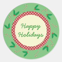 Festive Holiday Labels Sticker