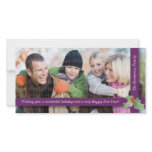 Festive Holly Ribbon: Purple photo cards