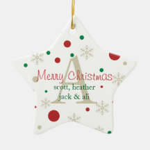 Festive Personlized Monogram Ornament