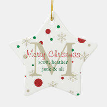 Festive Personlized Monogram Ornament