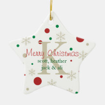 Festive Personlized Monogram Ornament