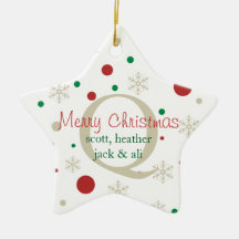 Festive Personlized Monogram Ornament
