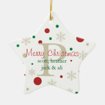 Festive Personlized Monogram Ornament