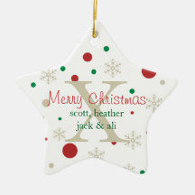 Festive Personlized Monogram Ornament
