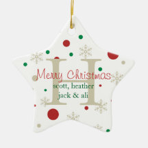 Festive Personlized Monogram Ornament