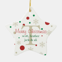 Festive Personlized Monogram Ornament