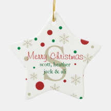 Festive Personlized Monogram Ornament
