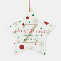 Festive Personlized Monogram Ornament