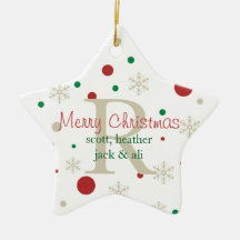 Festive Personlized Monogram Ornament