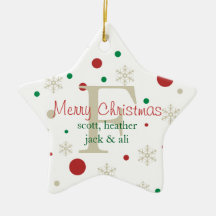 Festive Personlized Monogram Ornament