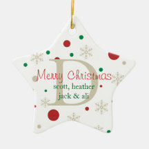 Festive Personlized Monogram Ornament