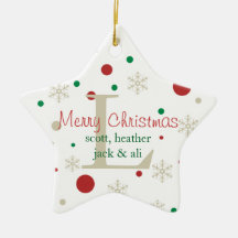Festive Personlized Monogram Ornament