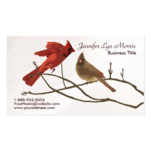 Festive Red Cardinals Business Card Template