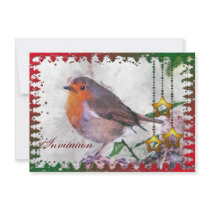 Festive Robin Party Invitation