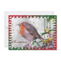Festive Robin Party Invitation