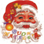 Festive Santa Claus photo sculptures