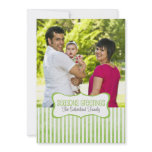 Festive Stripes Photo Holiday Greeting invitations