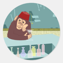 Fez Monkey Martini Bar Sticker