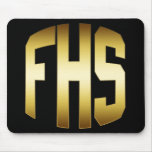 FHS - HIGH SCHOOL LETTERS GOLD & BLACK mousepads