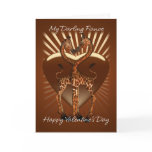 Fiance Valentine's Day Card With Two Loving Giraff