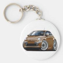 Fiat 500 Brown Car Key Chain