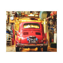 Fiat 500, vintage cinquecento in Italy Gallery Wrapped Canvas