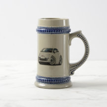 Fiat 500 White Car Coffee Mug