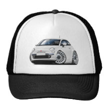 Fiat 500 White Car Mesh Hats