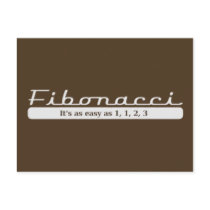 fibonacci... It's as easy as 1, 1, 2, 3 Post Cards