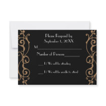 Fibril Ebony (Tan) RSVP Card Invites
