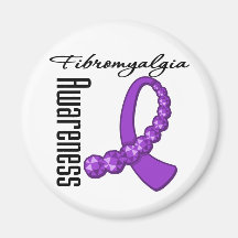 Fibromyalgia Awareness Gemstone Ribbon Refrigerator Magnet