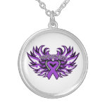 Fibromyalgia Awareness Heart Wings Necklace