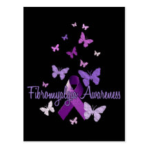 Fibromyalgia Awareness (ribbon & butterflies) Postcard