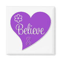 Fibromyalgia Believe Heart Fridge Magnet