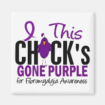 FIBROMYALGIA Chick Gone Purple Refrigerator Magnets