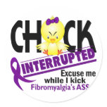 Fibromyalgia Chick Interrupted 2 stickers