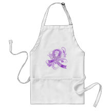 Fibromyalgia Fight Like a Girl Flourish Apron