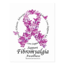 Fibromyalgia Ribbon of Butterflies Post Cards