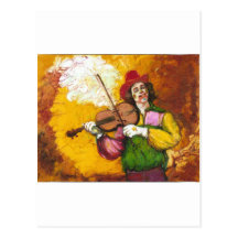 Fiddler Clown "Dubie Hummingbyrd" Post Cards