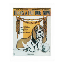 Fido Is A Hot Dog Now Vintage Songbook Cover Post Cards