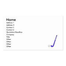 Field Hockey blue stick Business Card