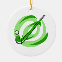 Field Hockey green logo Christmas Tree Ornament