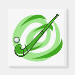 Field Hockey green logo Magnets