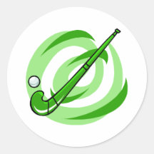 Field Hockey green logo Stickers