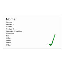 Field Hockey green stick Business Card Template