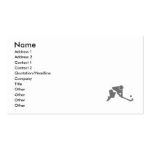 Field Hockey grey silhouette Business Card