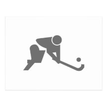 Field Hockey grey silhouette Post Cards