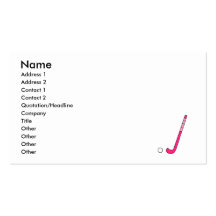 Field Hockey pink stick Business Card Template