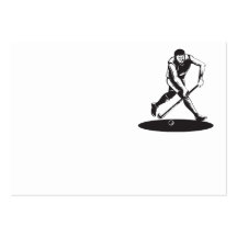 Field Hockey Player Running With Stick Retro Business Card Templates