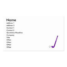Field Hockey purple stick Business Card Templates